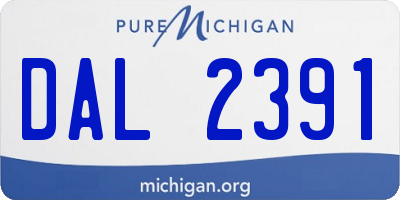 MI license plate DAL2391