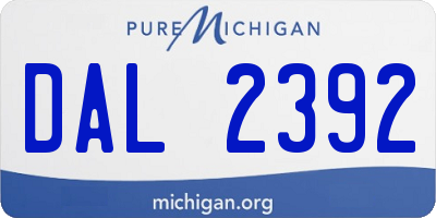 MI license plate DAL2392