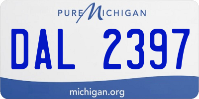 MI license plate DAL2397