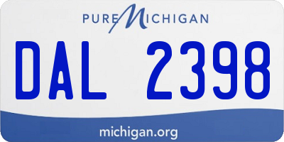 MI license plate DAL2398