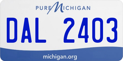 MI license plate DAL2403