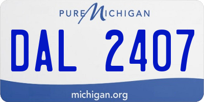 MI license plate DAL2407