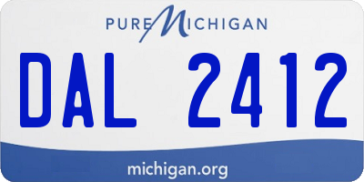 MI license plate DAL2412