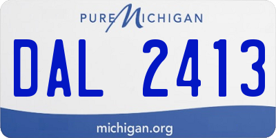 MI license plate DAL2413
