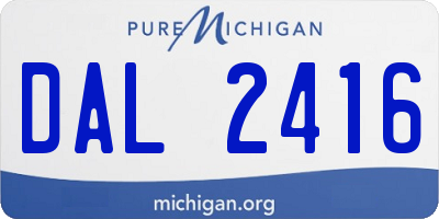 MI license plate DAL2416