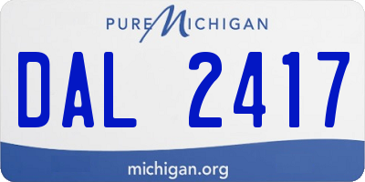 MI license plate DAL2417