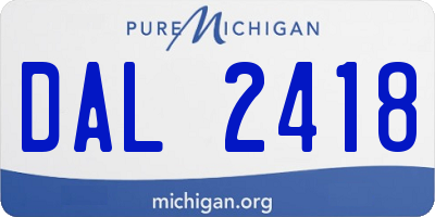 MI license plate DAL2418