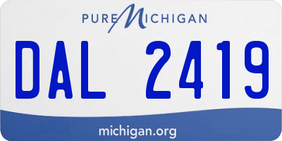 MI license plate DAL2419