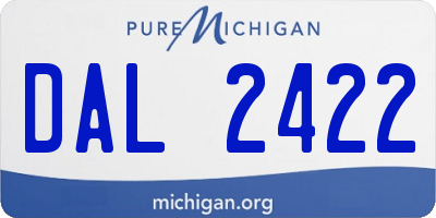 MI license plate DAL2422