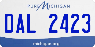 MI license plate DAL2423