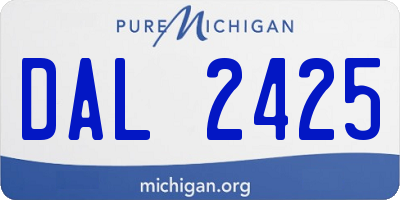 MI license plate DAL2425