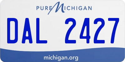 MI license plate DAL2427