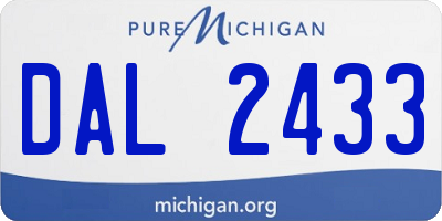 MI license plate DAL2433