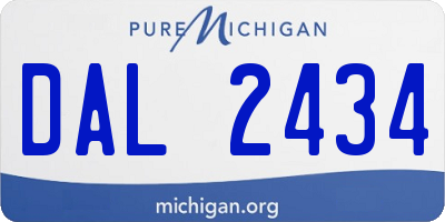 MI license plate DAL2434