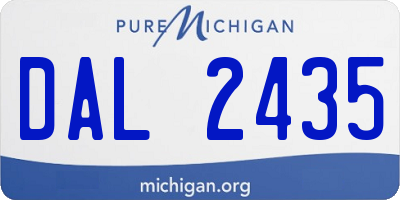 MI license plate DAL2435