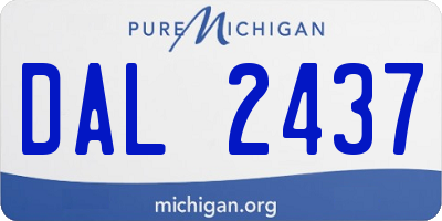 MI license plate DAL2437