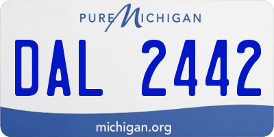 MI license plate DAL2442