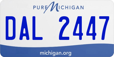 MI license plate DAL2447