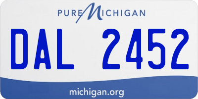 MI license plate DAL2452