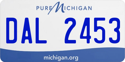MI license plate DAL2453