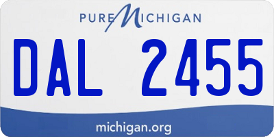 MI license plate DAL2455