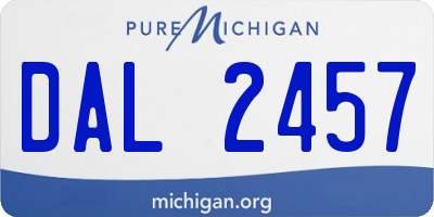 MI license plate DAL2457