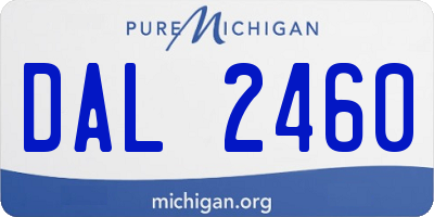 MI license plate DAL2460