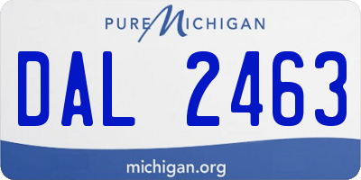 MI license plate DAL2463