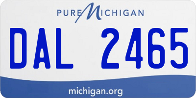 MI license plate DAL2465