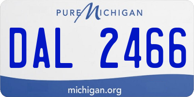 MI license plate DAL2466