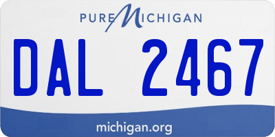 MI license plate DAL2467