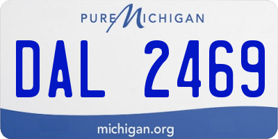 MI license plate DAL2469