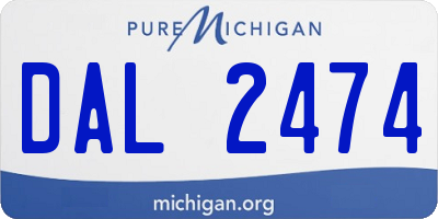 MI license plate DAL2474