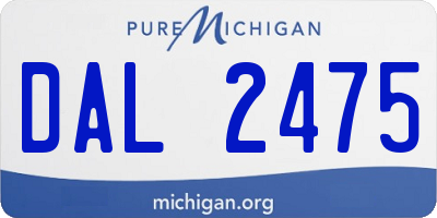 MI license plate DAL2475