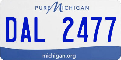 MI license plate DAL2477