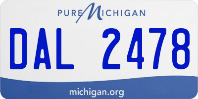 MI license plate DAL2478