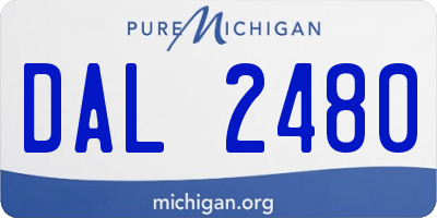 MI license plate DAL2480