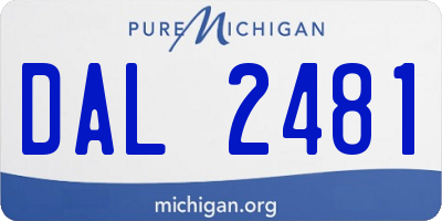 MI license plate DAL2481