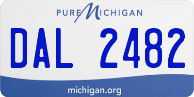 MI license plate DAL2482