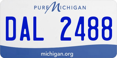 MI license plate DAL2488