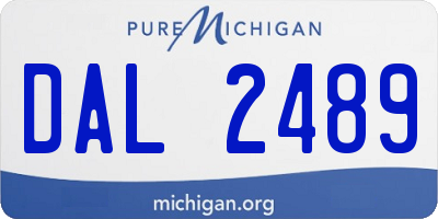 MI license plate DAL2489