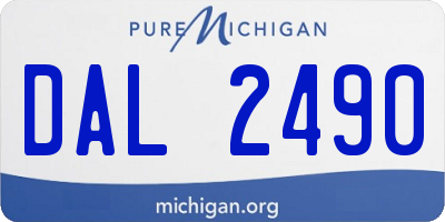 MI license plate DAL2490