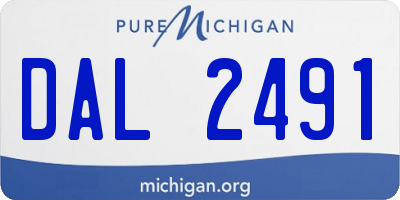 MI license plate DAL2491