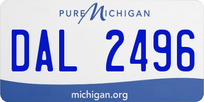MI license plate DAL2496