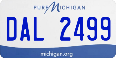 MI license plate DAL2499