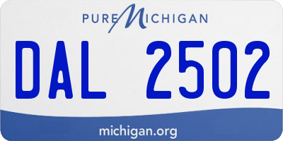 MI license plate DAL2502