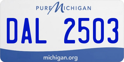 MI license plate DAL2503