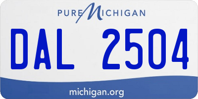 MI license plate DAL2504