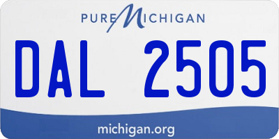 MI license plate DAL2505