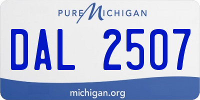 MI license plate DAL2507